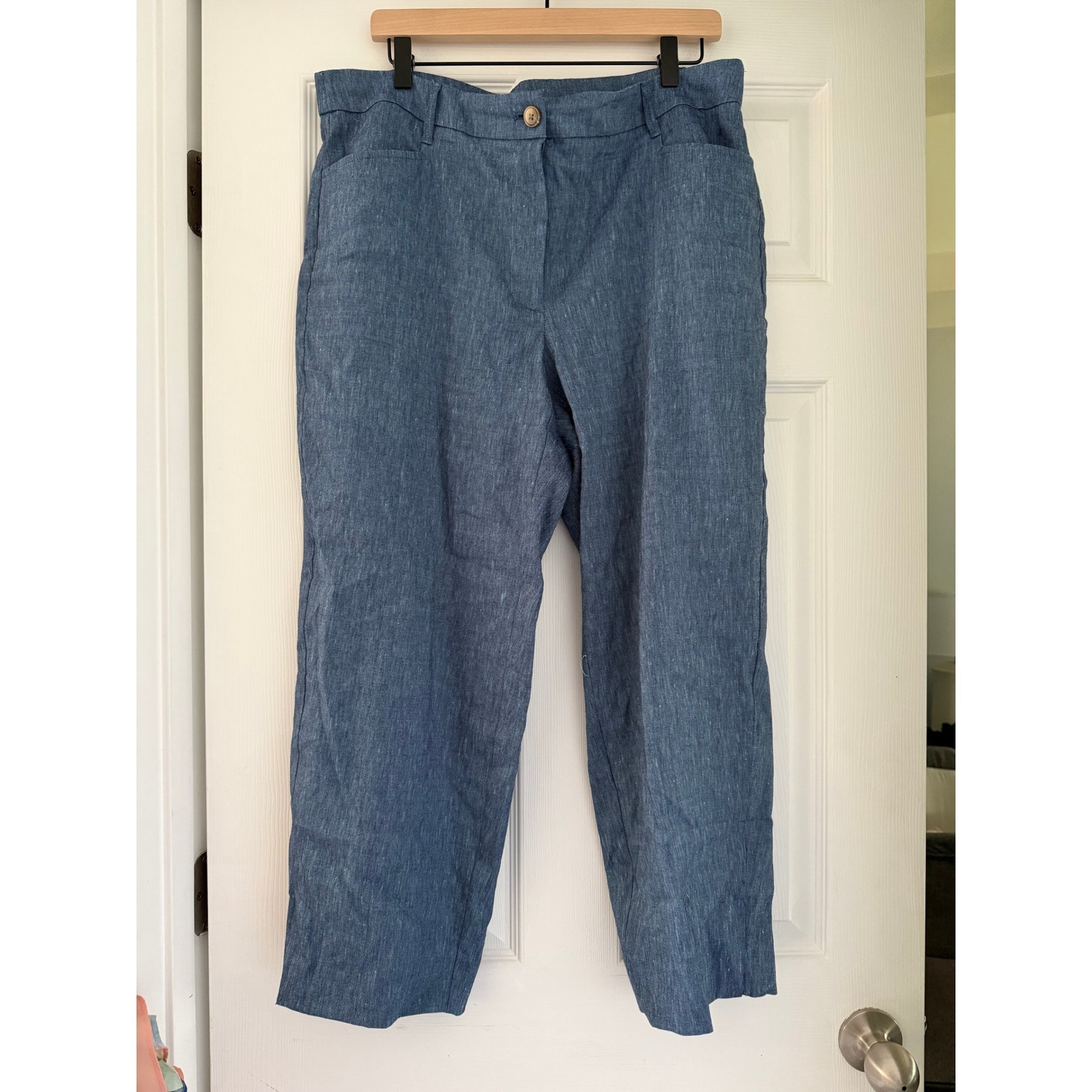 J. Jill Linen Straight Leg Pants Casual Quiet Luxury
